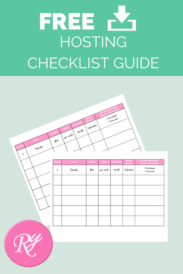 FREE hosting checklist printable guide to host your blog