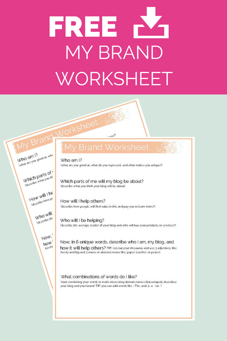 DOMAINS AND MY BRAND WORKSHEET FREE PINTEREST IMAGE