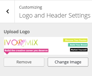 Logo and header settings Change Image