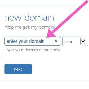 Start a blog - enter your domain name