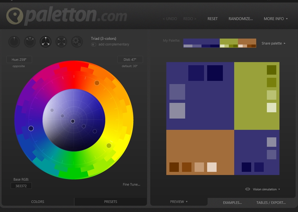 Paletton Color Mood Board