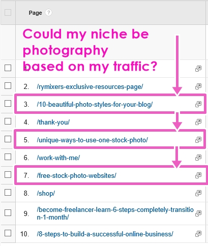 Picking a blog niche based upon my current traffic