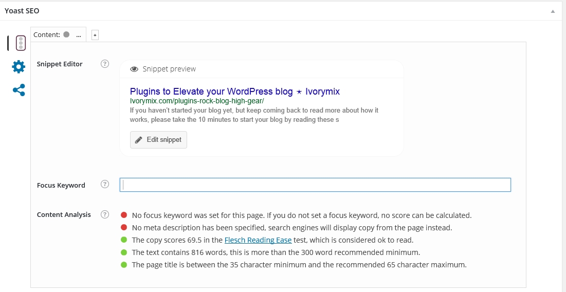 SEO Yoast for WordPress plugin for your blog