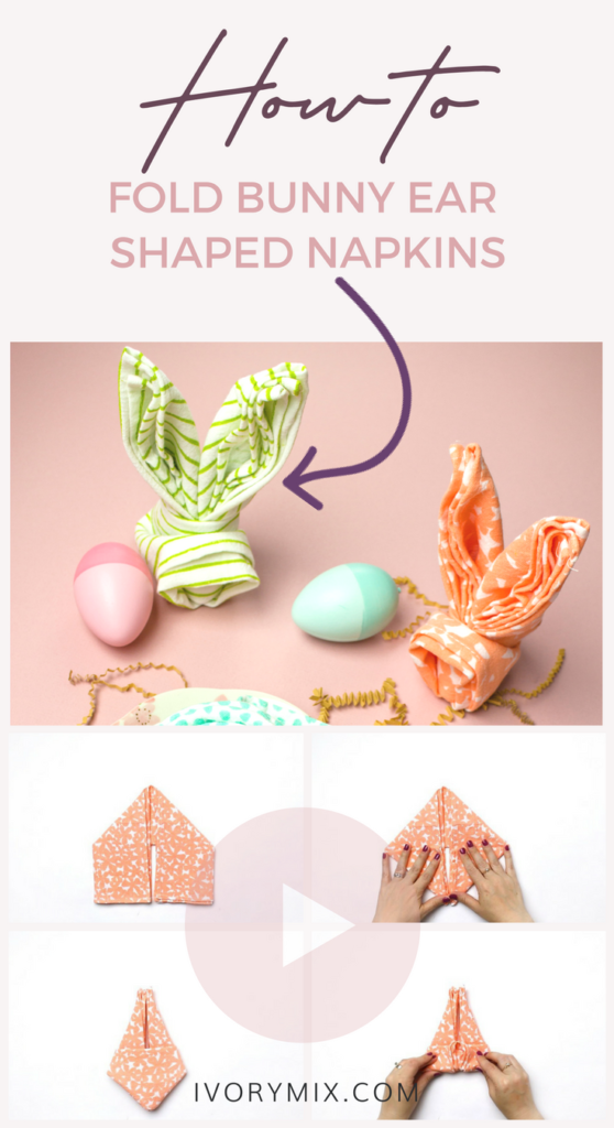 How to fold bunny ear napkin shapes Ivory Mix