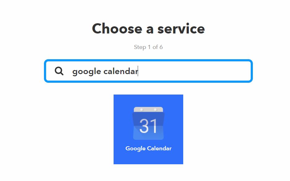 Choose Google Calendar