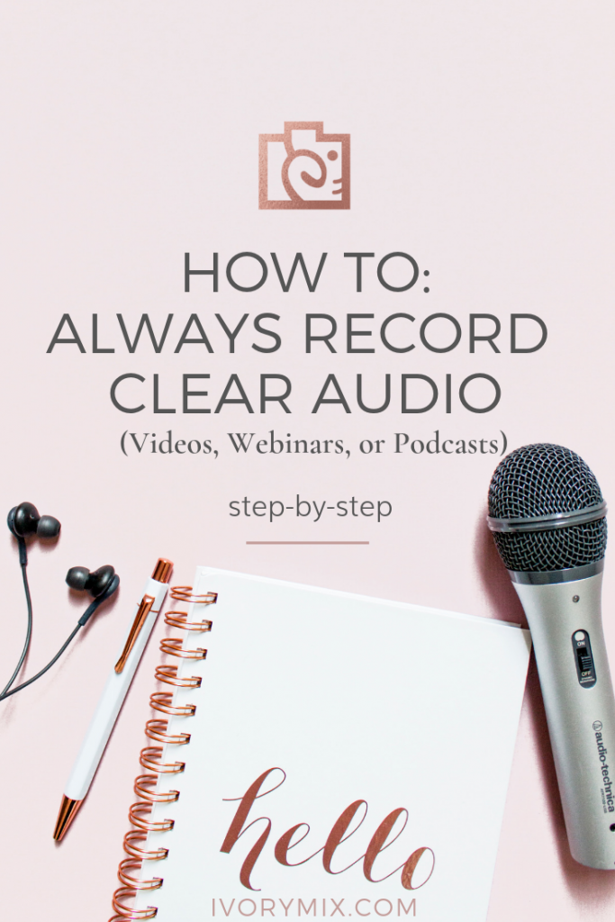 How to record clear audio for videos, podcasts, or webinars || This blog post provides exact details for the type of recording microphone set up you need for a home studio. You'll be able to hook it right up to your computer and record clear audio.