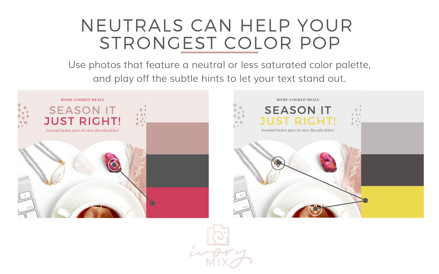 Smartest ways to use stock photos for your brand || Grab the tools and resources for pairing photos with your brand and different types of color palettes. These tips are unexpected and will totally open up your branding world!