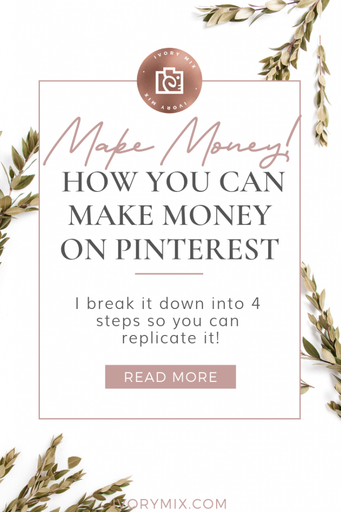 Here's how I make money on pinterest 4 different ways - you can too (even without a blog) // make money on pinterest, pinning on pinterest, selling on pinterest, learn to sell on pinterest