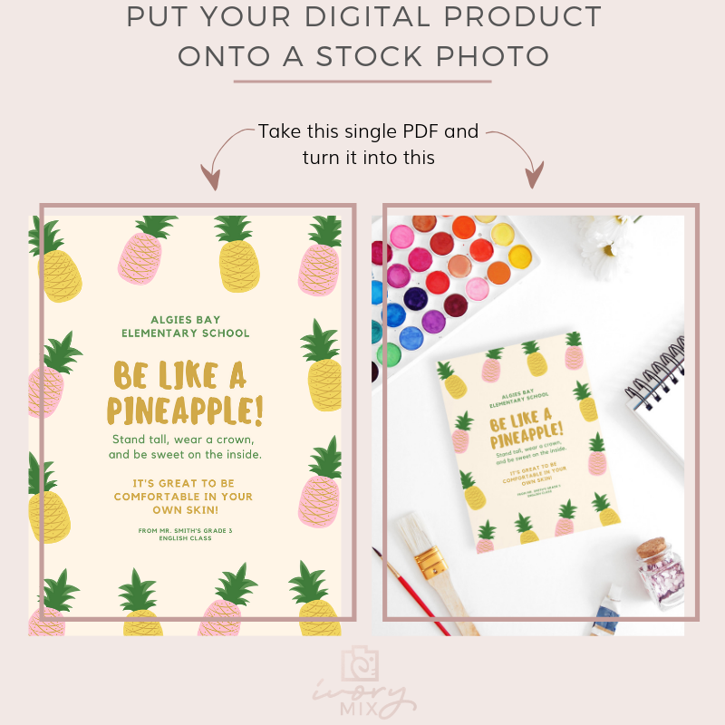 Put your digital product onto a stock photo