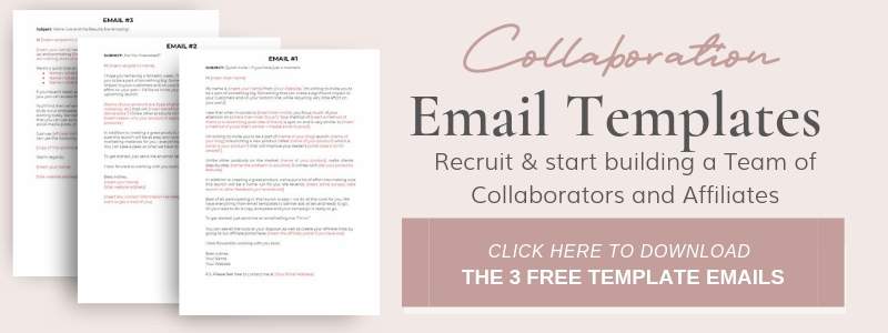 collaboration Email Templates for recruiting affiliates for your online business and digital products