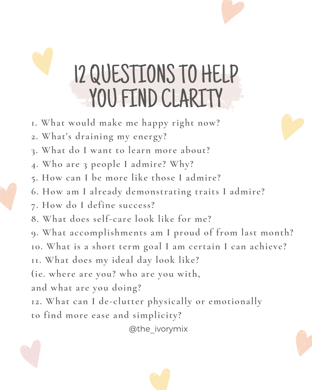 12 Questions to help you find clarity in life as a content creator