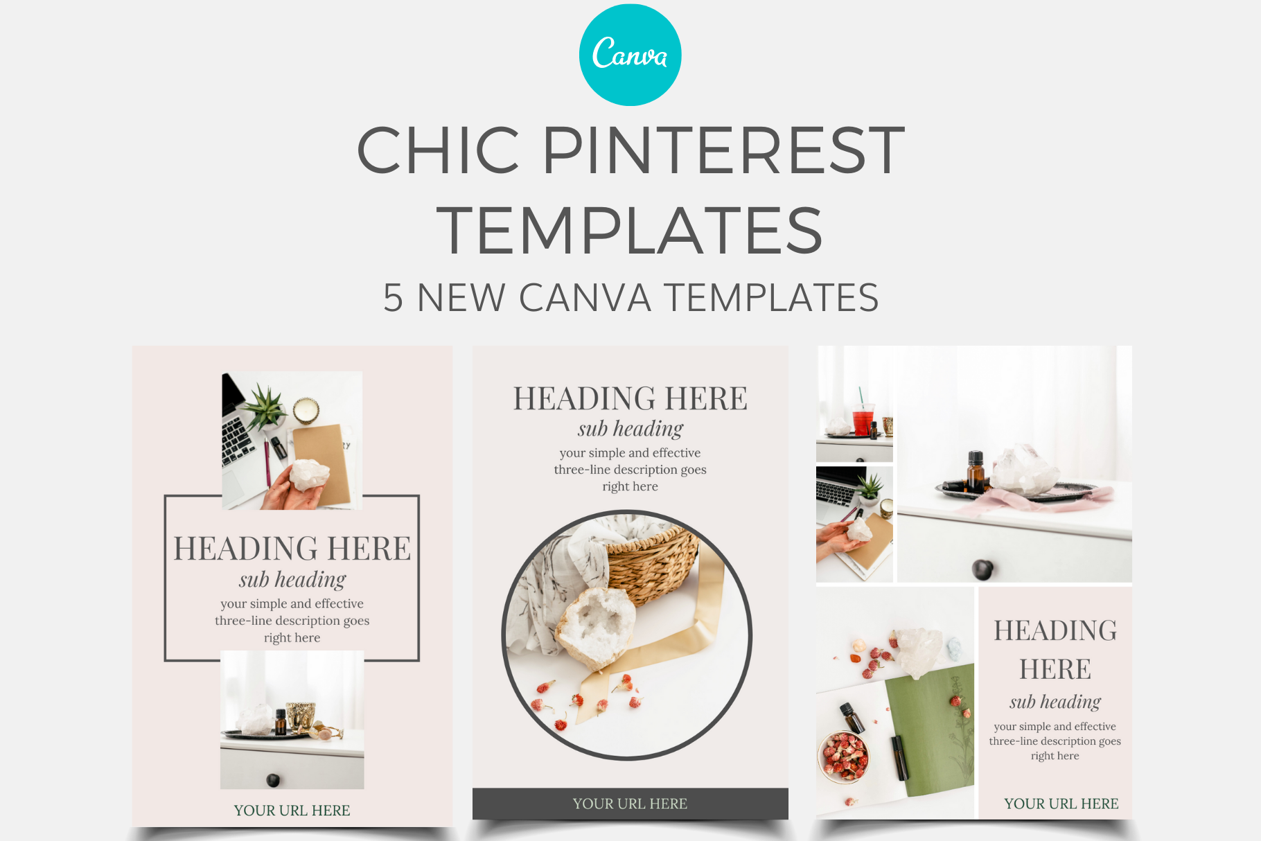 Chic Pinterest Canva Templates Issue 7 Ivory Mix