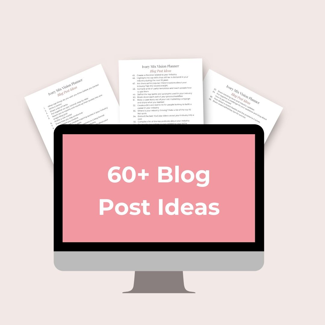 Included: 60 Blog Post Ideas