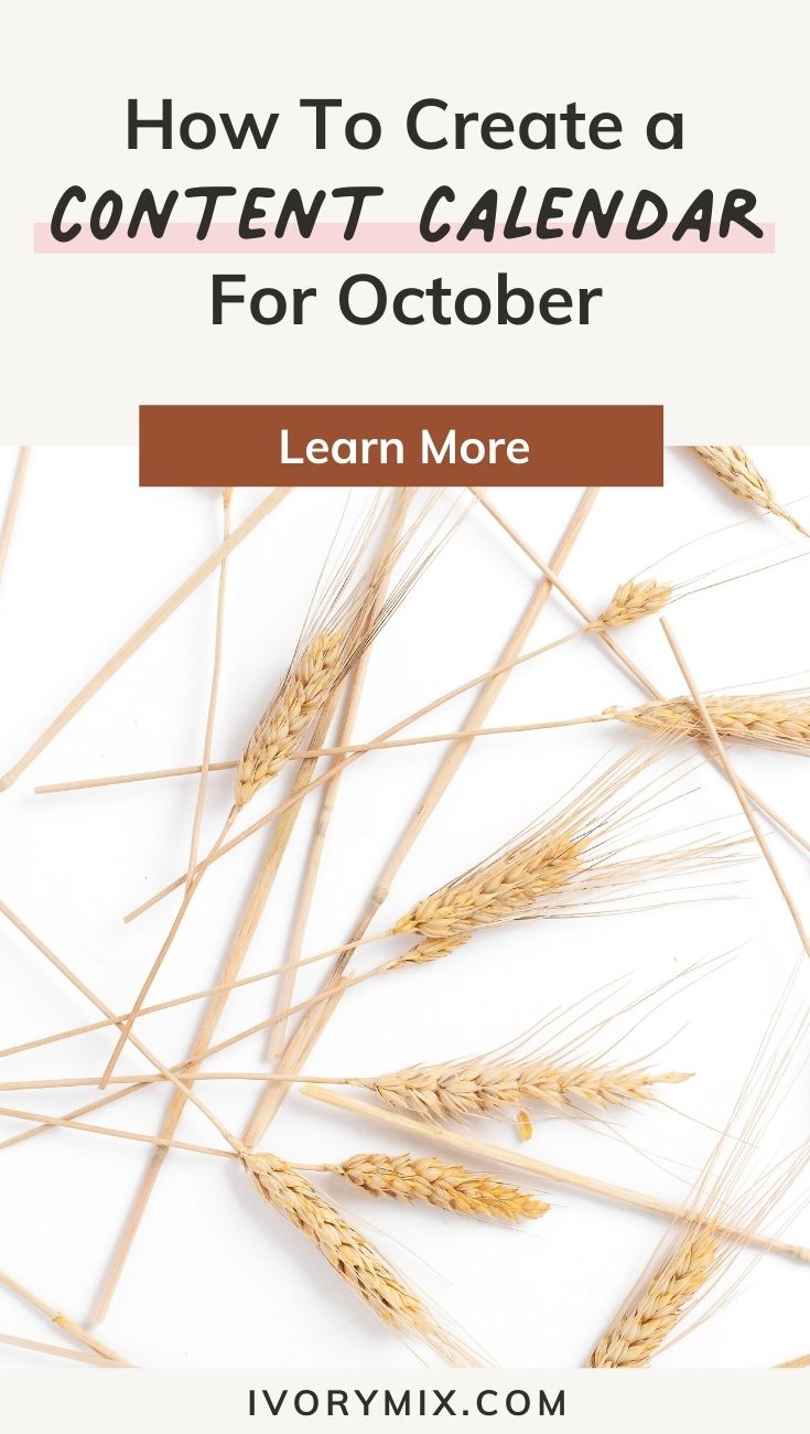 how to create a content calendar for october