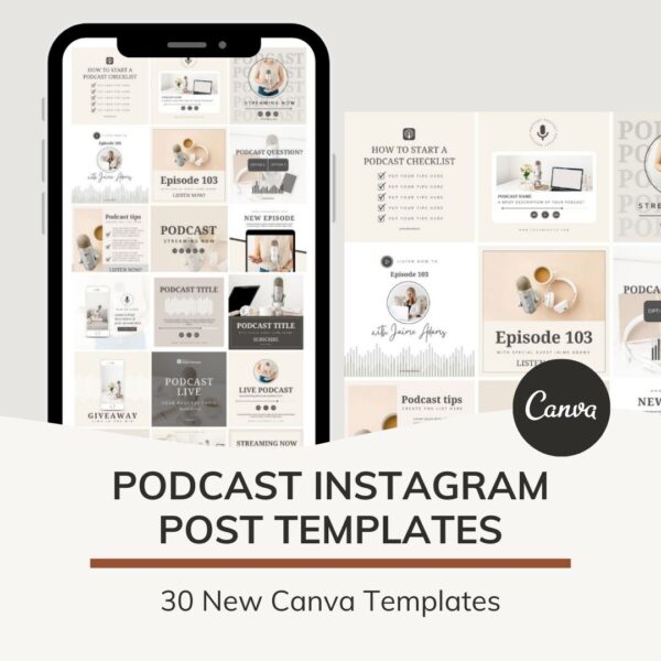 Instagram templates for Podcasts (30 Days of Canva templates)