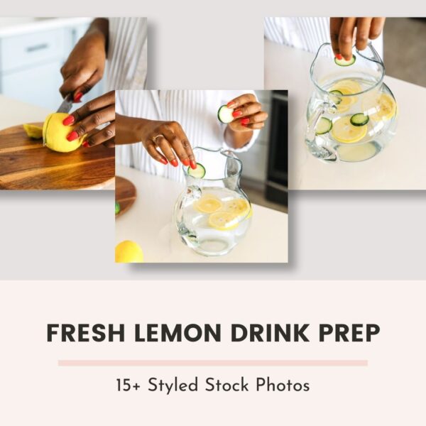 fresh lemon drink prep stock photo