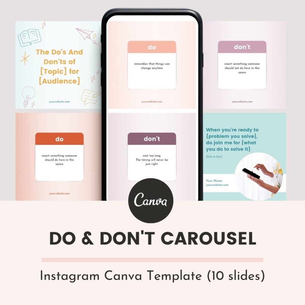 do's and don'ts carousel canva template for instagram