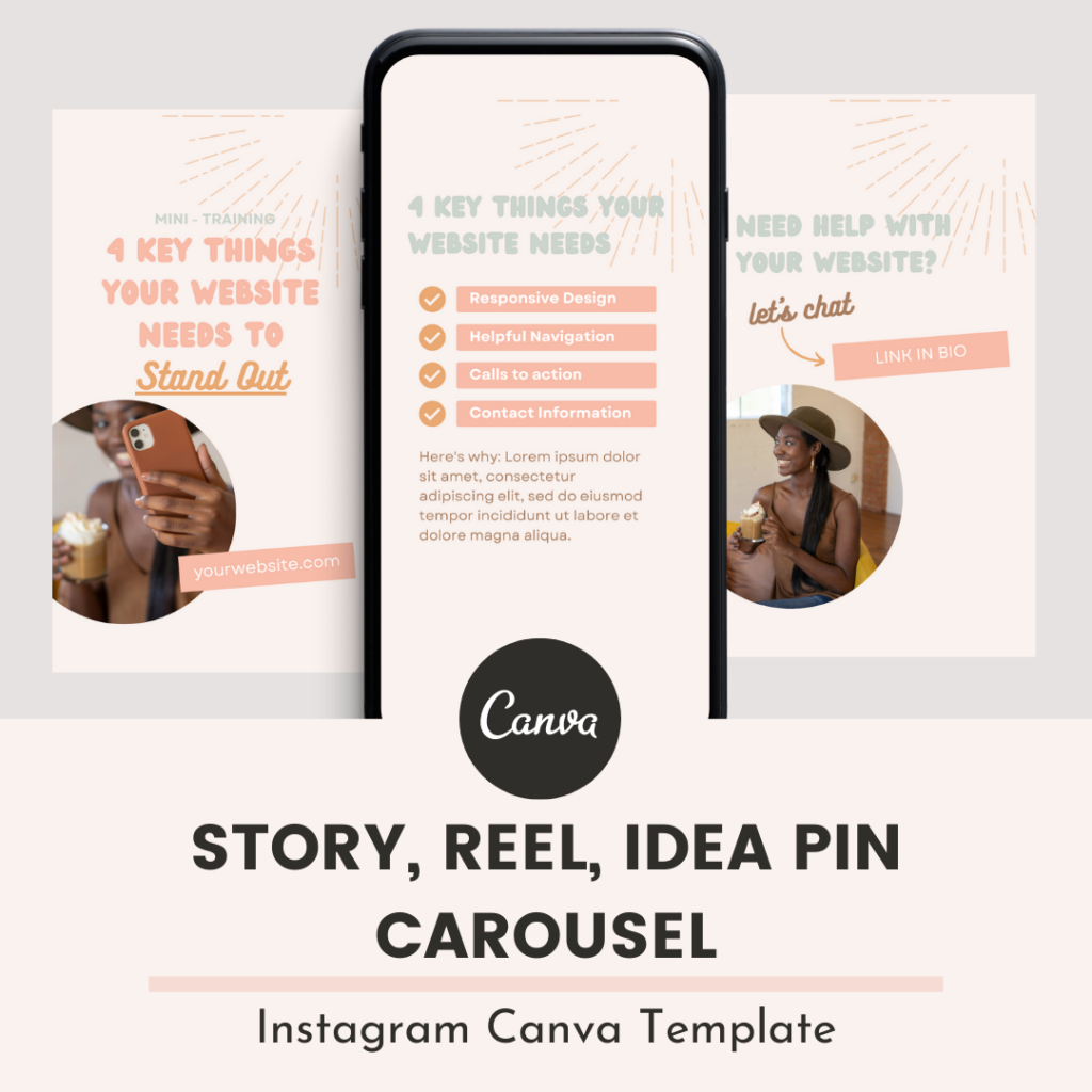 Mini training Story, Reel Instagram or Pinterest idea Pin Template