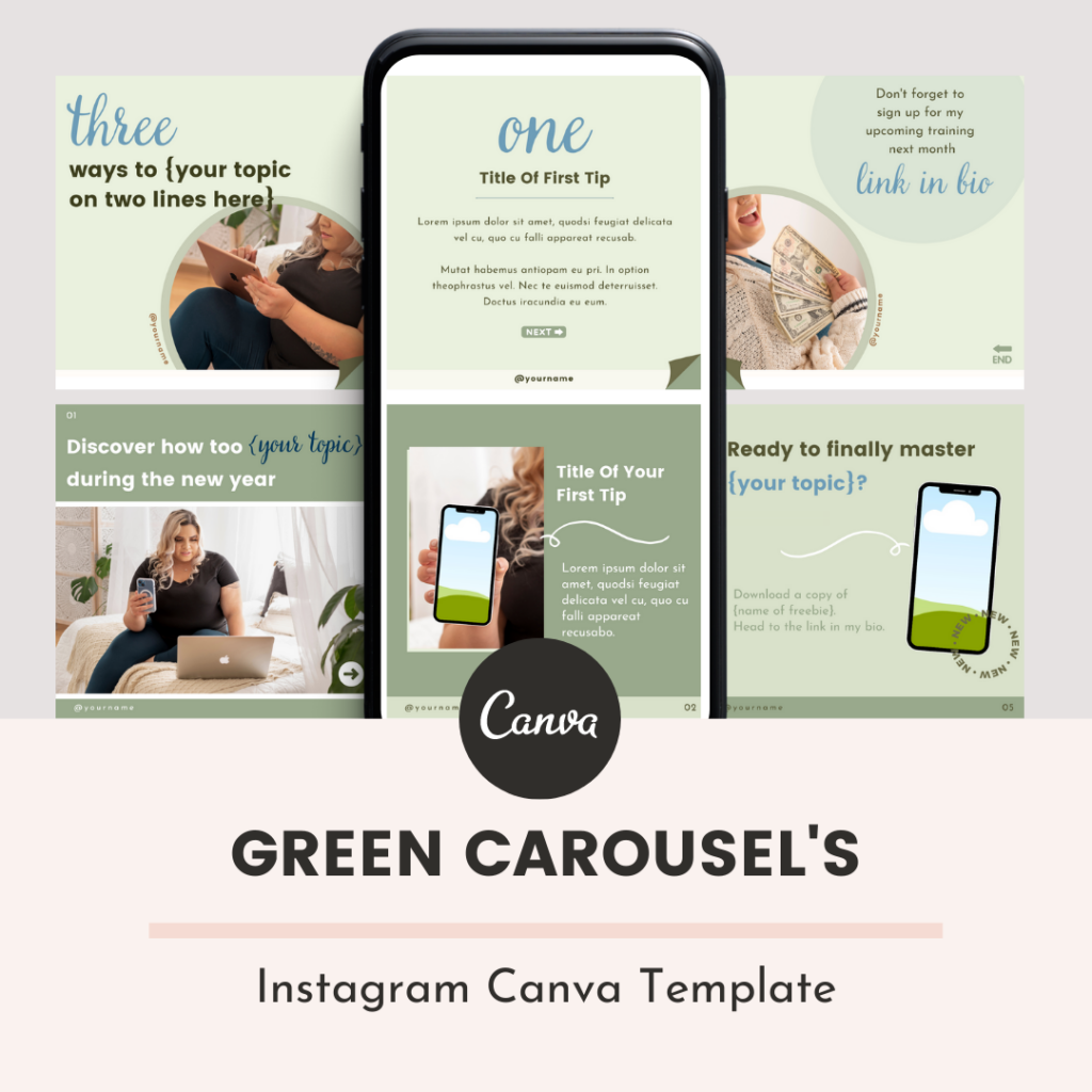 Green Canva Carousel Templates