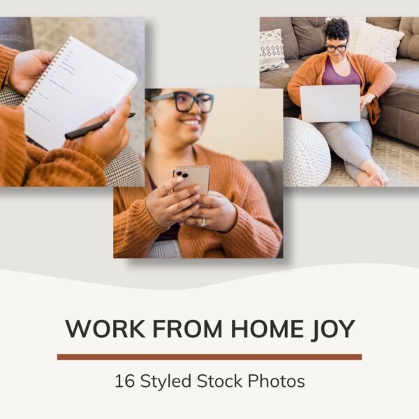 the joy of working from home stock photos