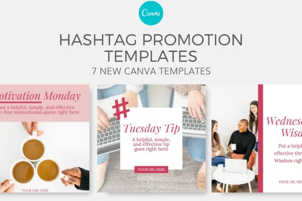 Hashtag Promotional Canva Templates