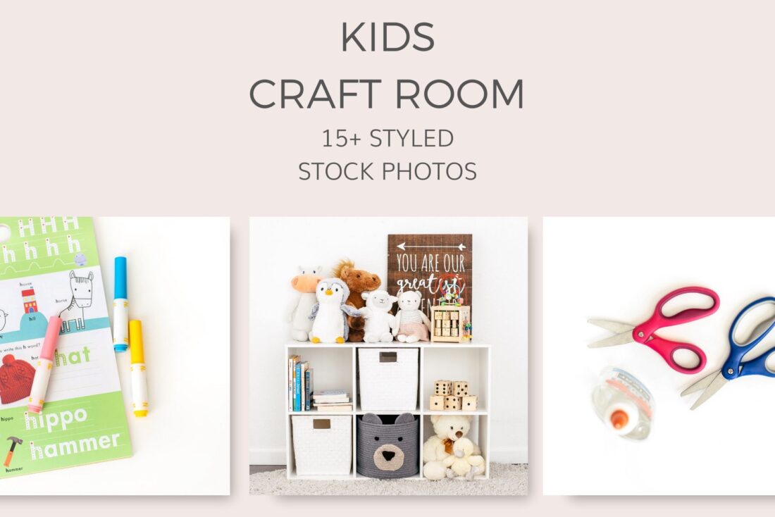 Kids craft room stock photos