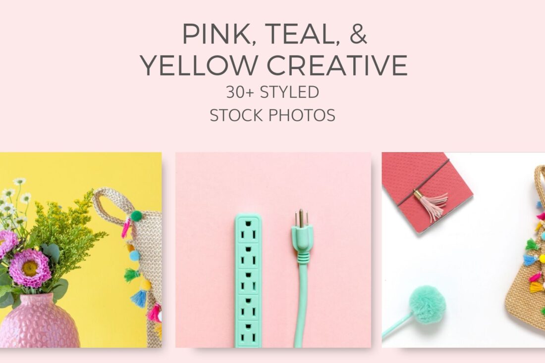 Pink teal yellow Styled Stock Photos by Ivory MIx(9)