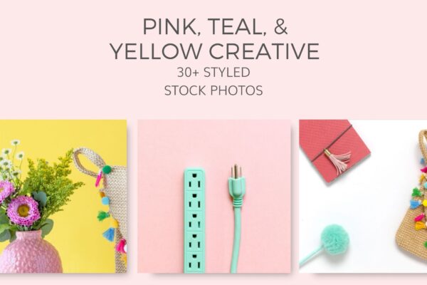 Pink teal yellow Styled Stock Photos by Ivory MIx(9)