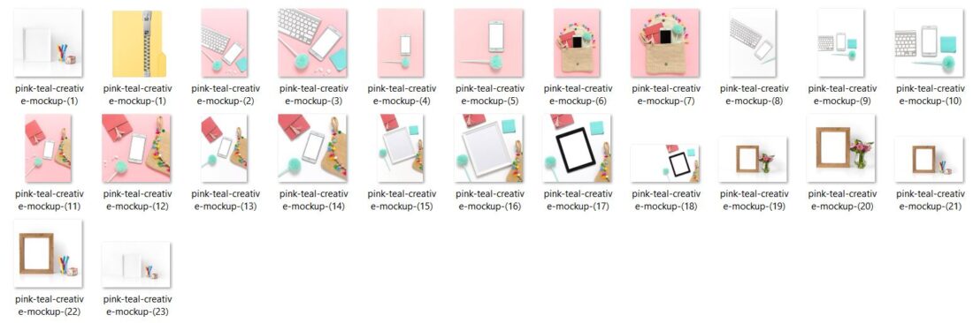 pink, teal, yellow, mockups Styled Stock Photos by Ivory MIx(1) sample