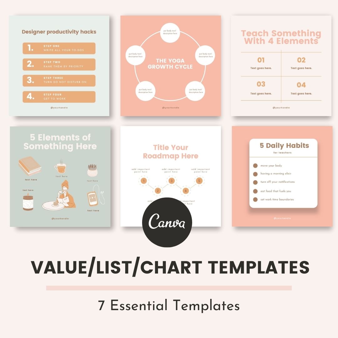 List and Chart Canva Instagram Repurpose Any Content with Canva Templates - Ivory Mix