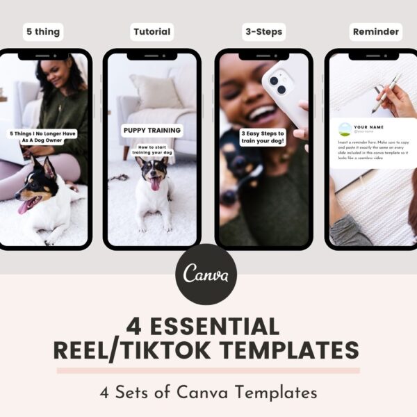 Essential Instagram Reel or TikTok Canva templates