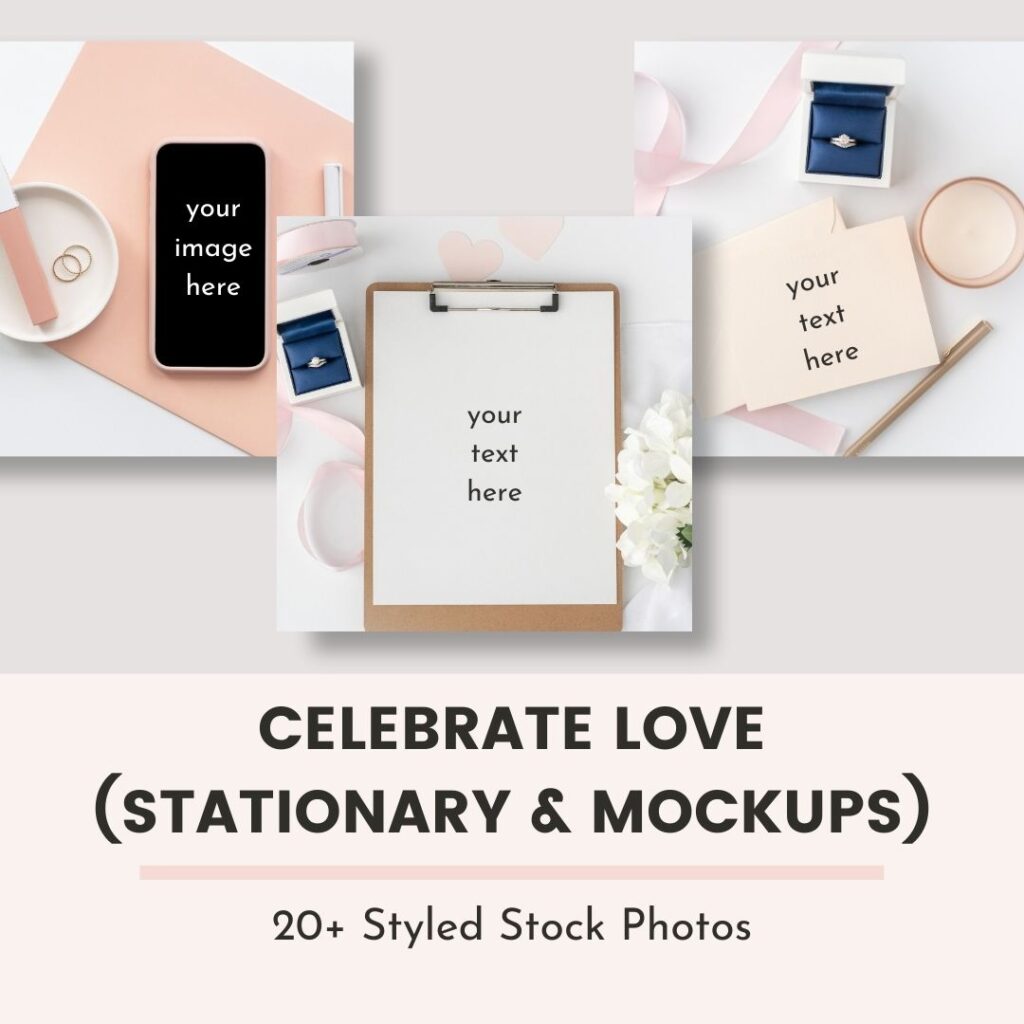 Wedding Love Stationary Stock Photos Mockups