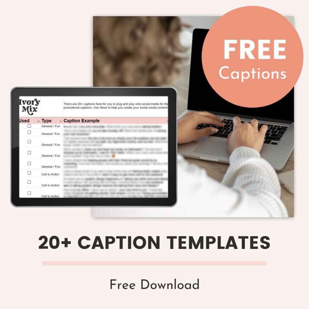 Free Caption Templates Ivory Mix