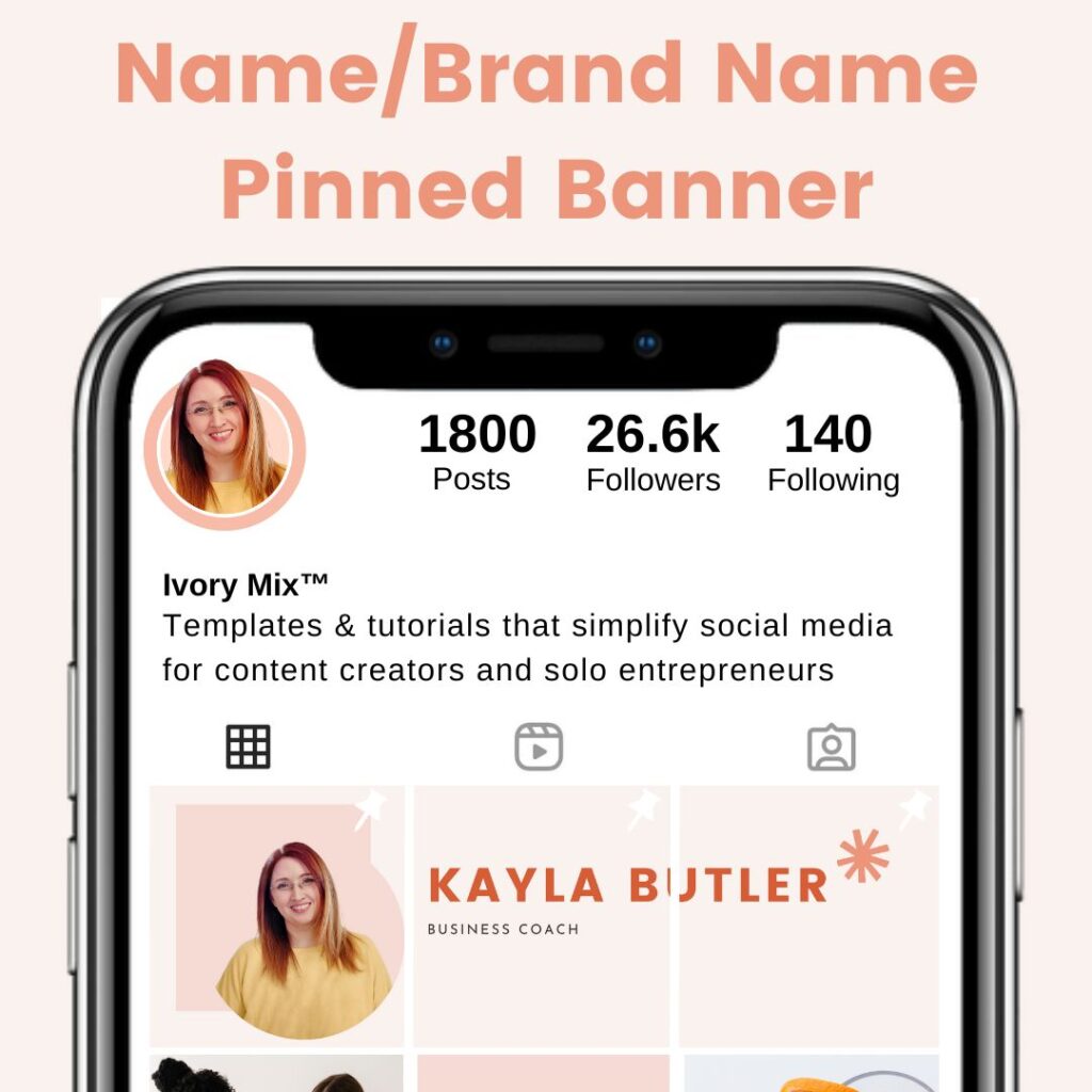 name / brand name seamless pinned instagram banner