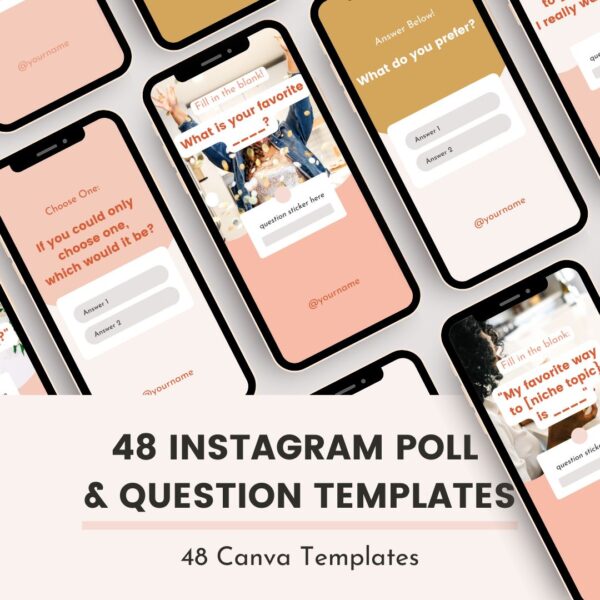 48 Instagram Story poll & question Canva templates