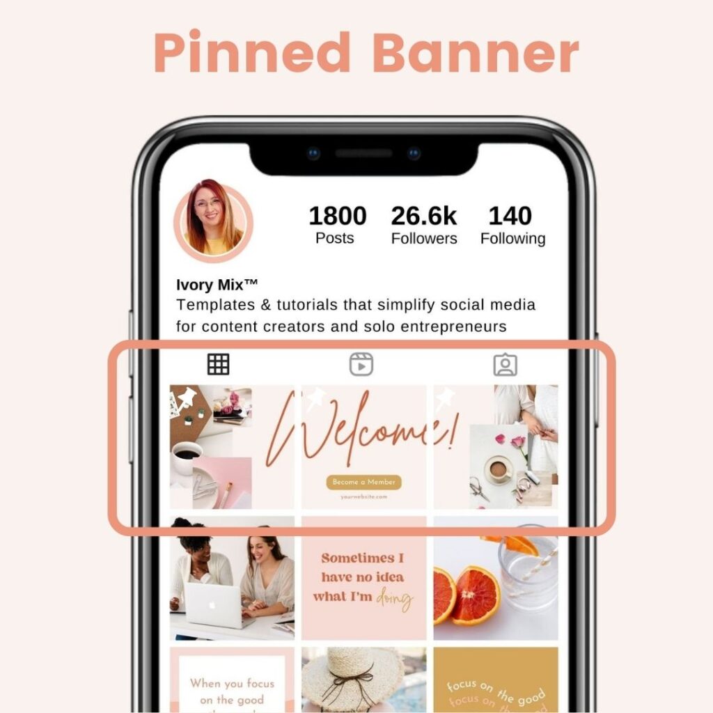 instagram pinned post banner