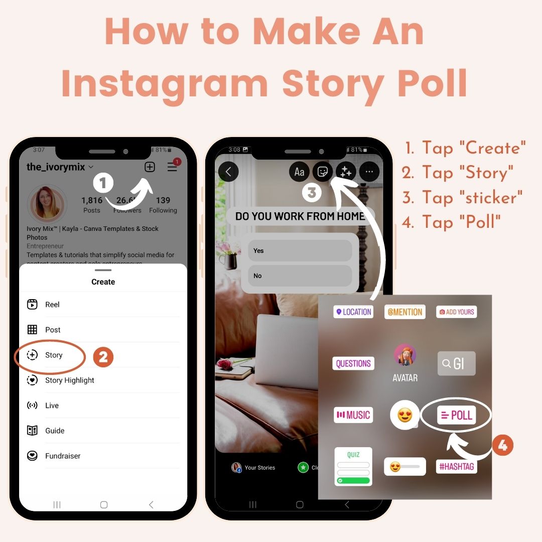 120 Poll Ideas for Instagram Stories (and Templates) - Ivory Mix