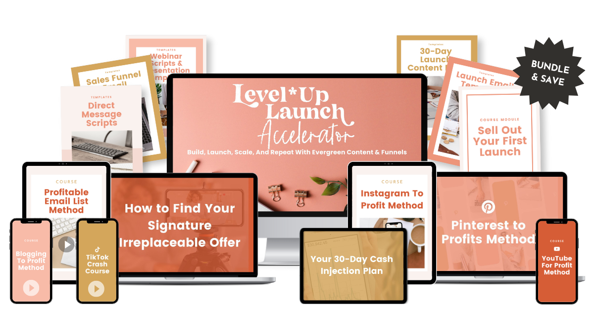 Level-up Launch Accelerator Bundle Mockup