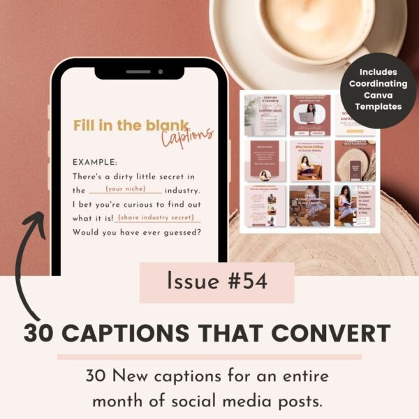 30+ Instagram Captions that Convert + Canva Templates to compliment each caption (Issue #54)