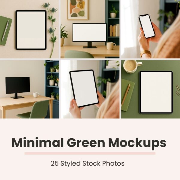 Minimal Green Mockups (Styled Stock Photos)
