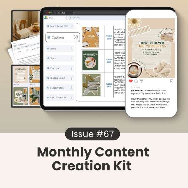 Monthly Content Creation Kit (Issue #67)