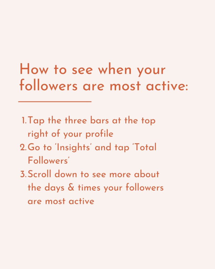 5 Simple Steps to Better Instagram Content for Increased Leads and Sales - see when followers are most active