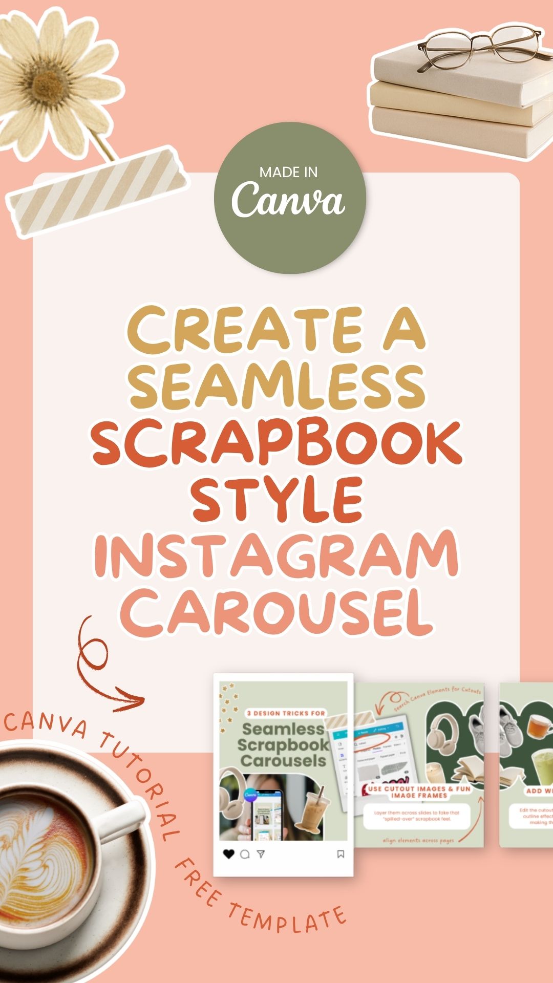 create a seamless instagram carousel in the scrapbook style