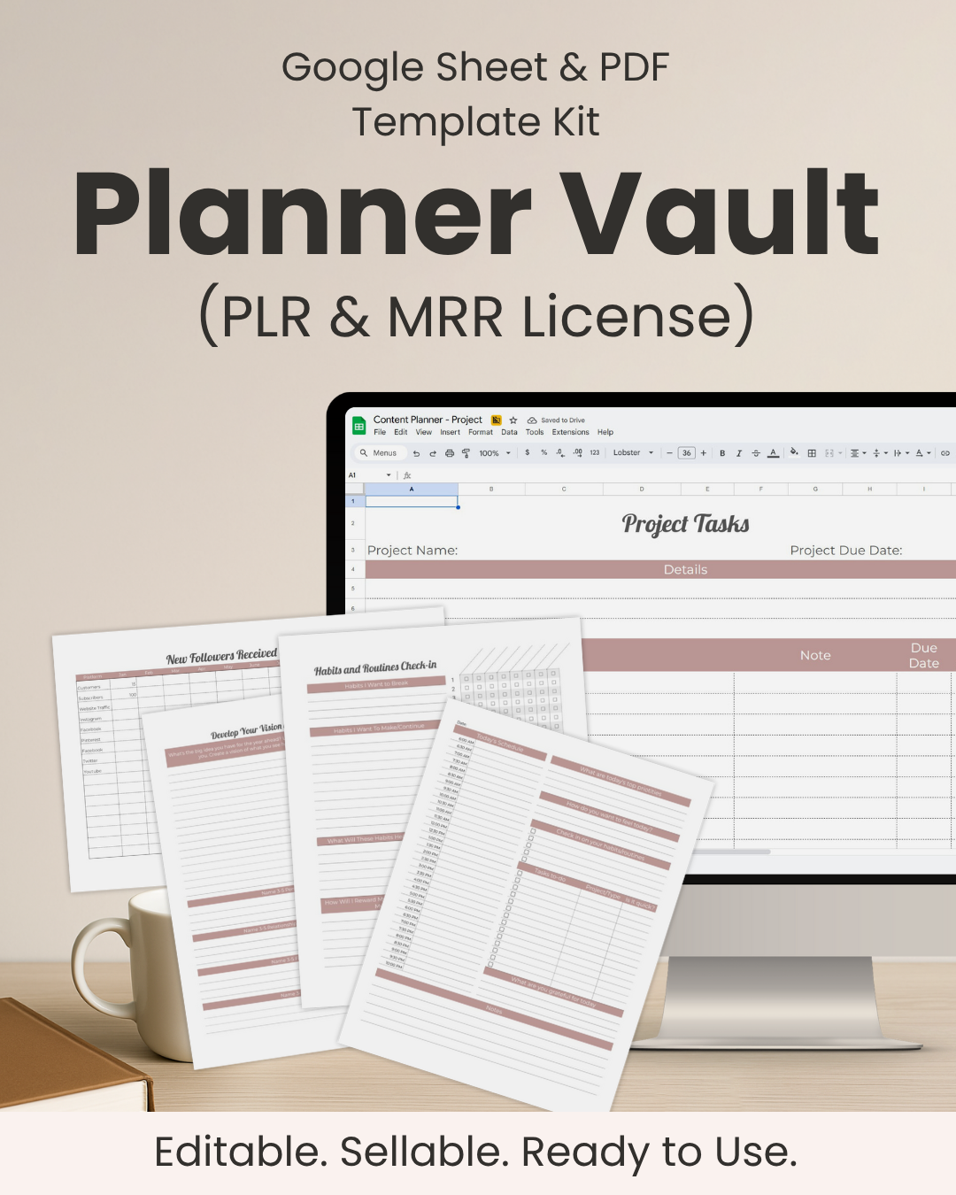 Planner Vault - Google Sheets & PDF's - Master Resell Rights (MRR)