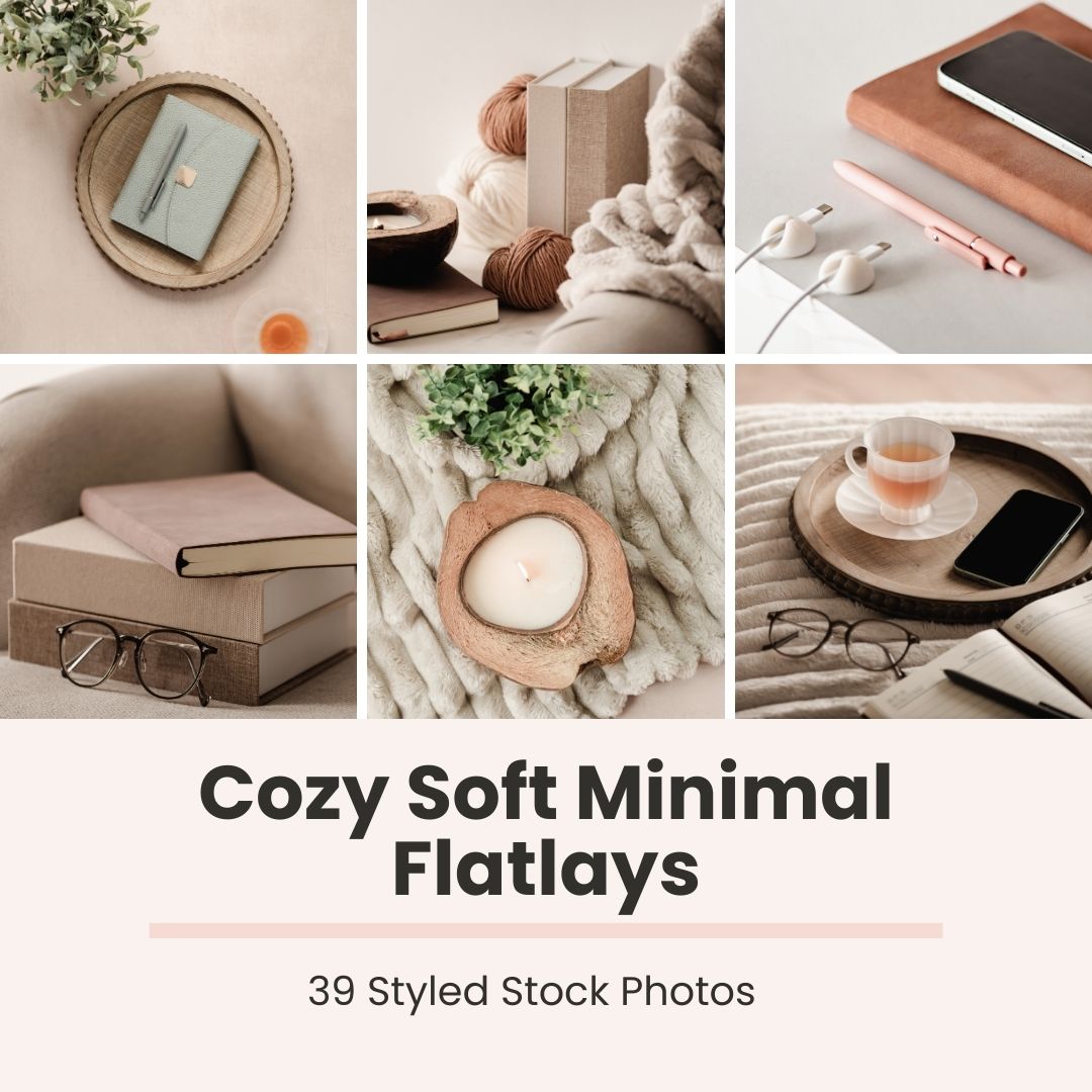 Cozy Soft Minimal Mockups / Flatlays (Styled Stock Photos)