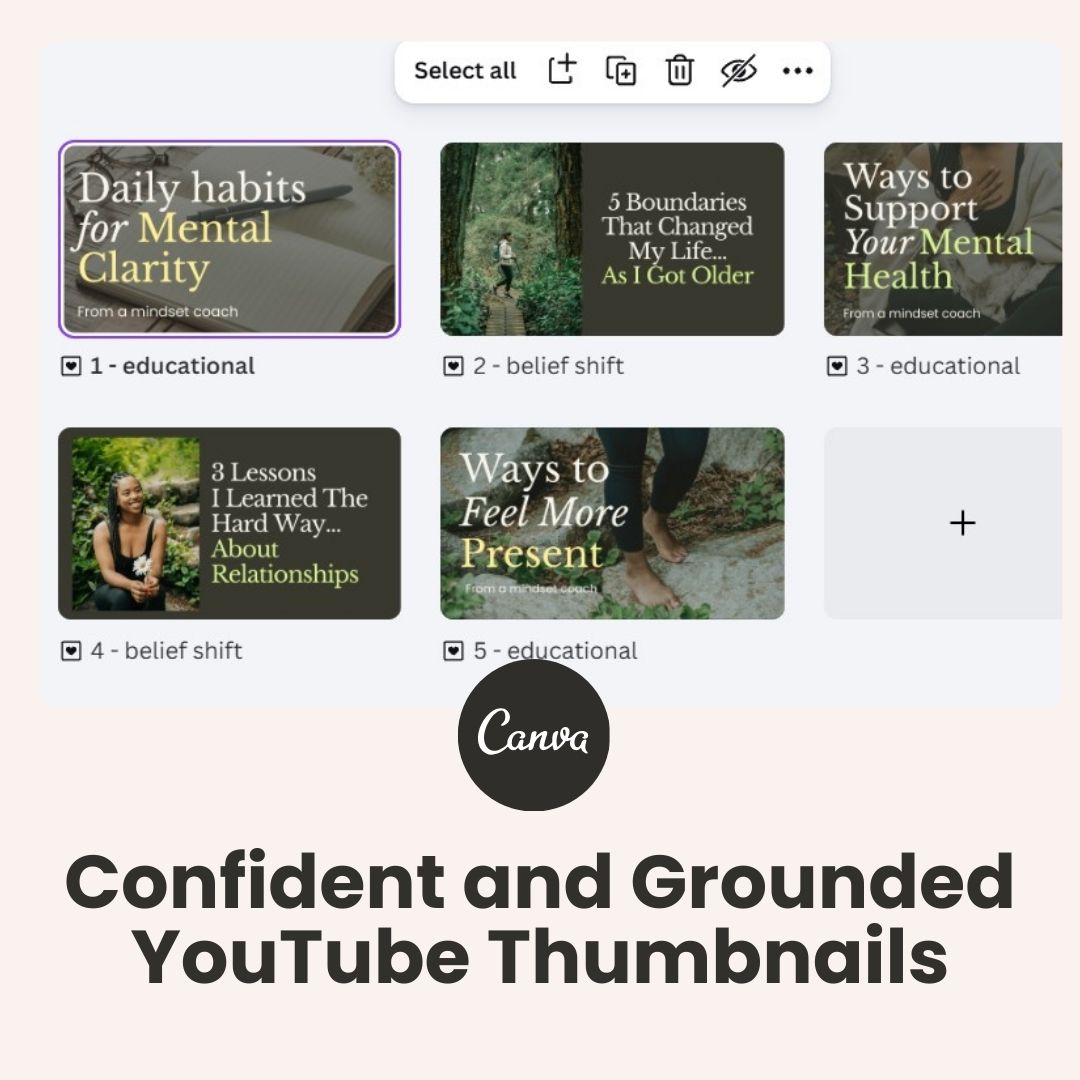 Confident and Grounded - YouTube Thumbnails (Canva templates)