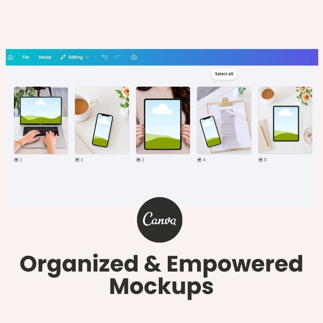 Organized & Empowered - Mockups for Instagram, Carousels, Blogs