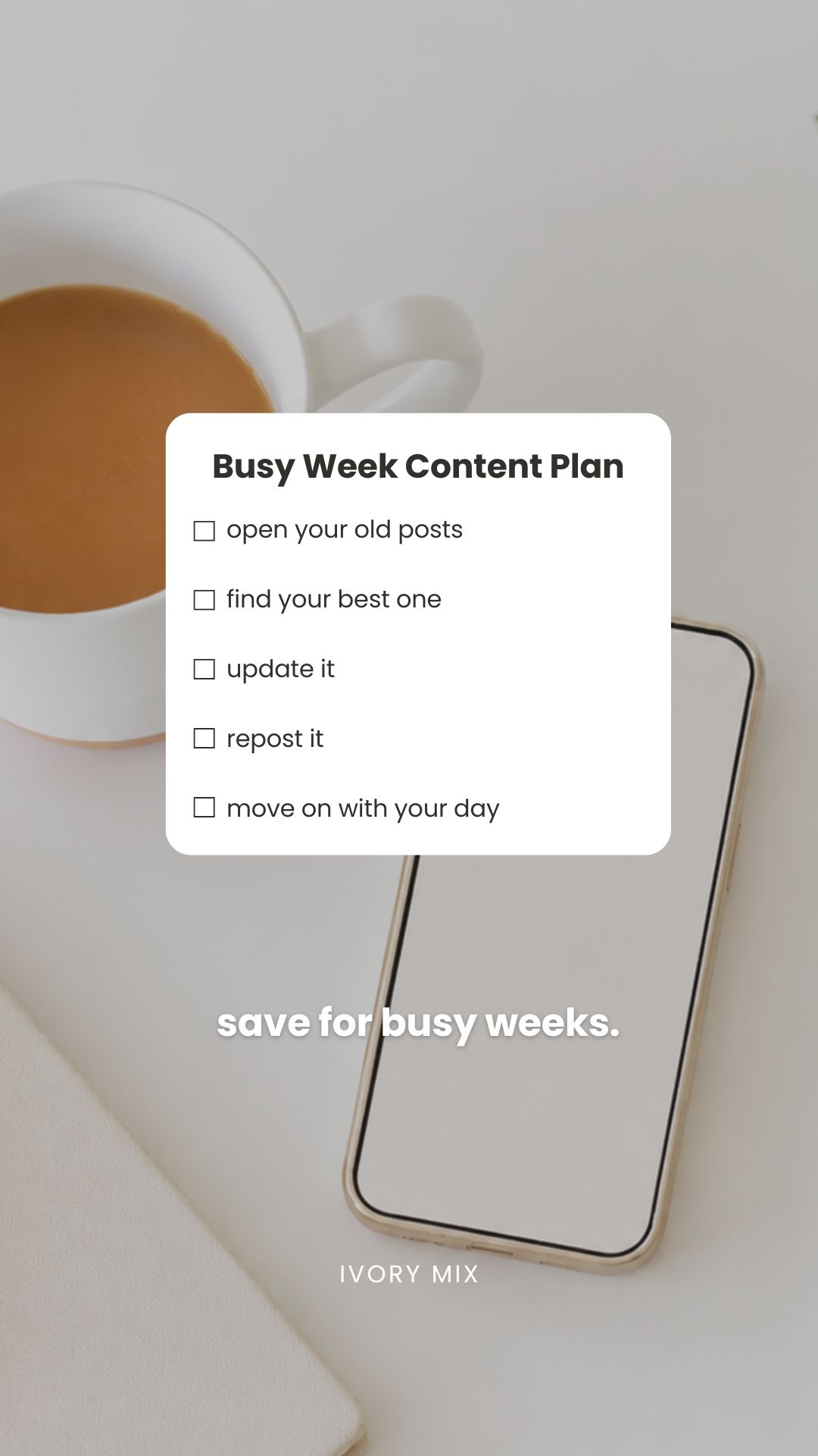 busy week content plan