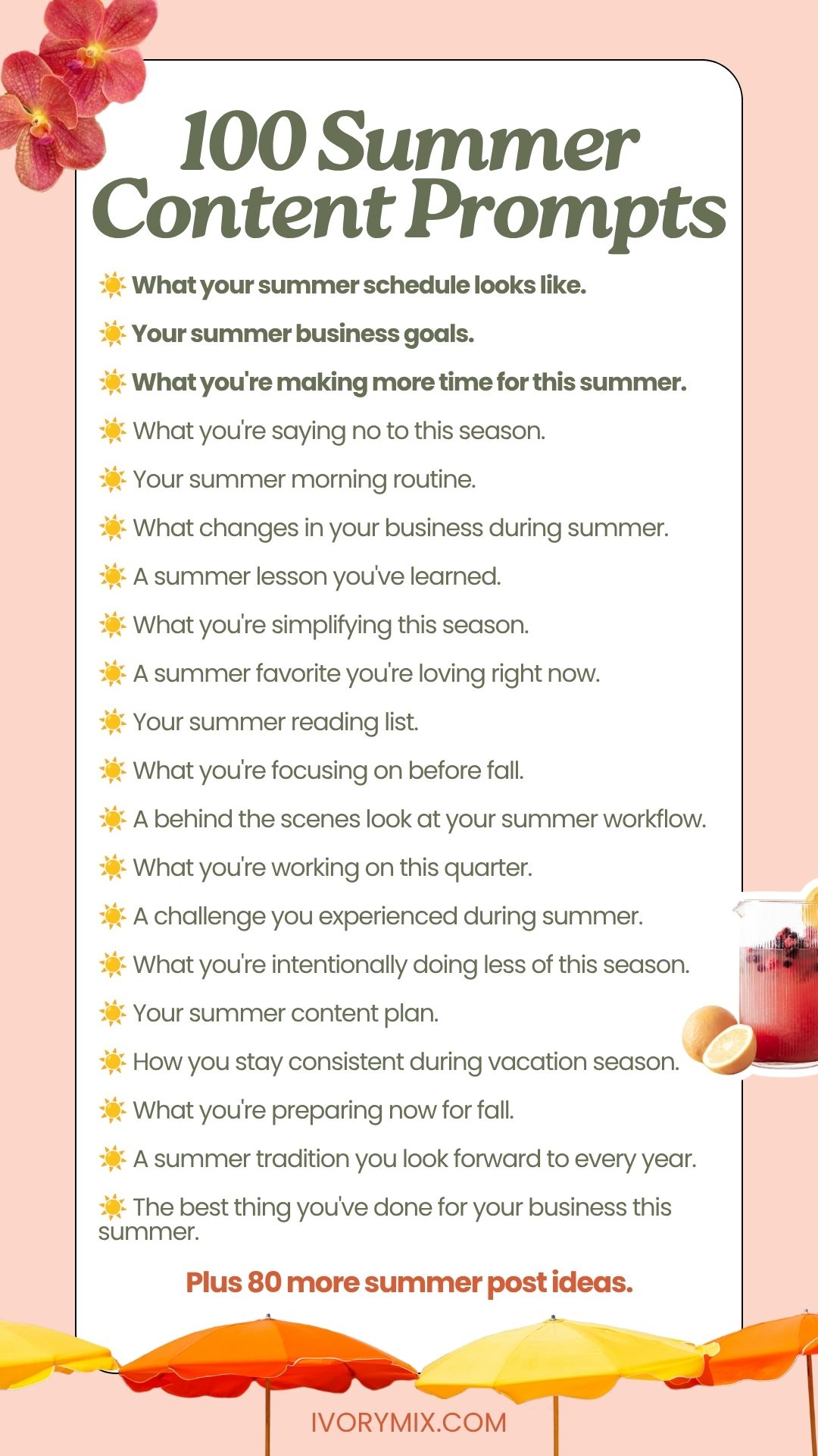 100 Summer Content Ideas and Prompts