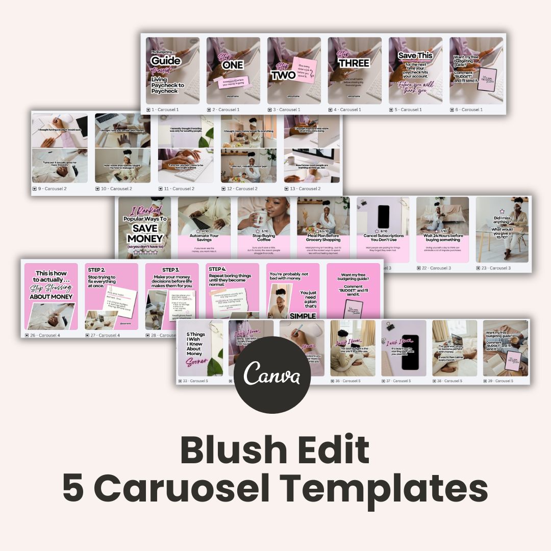 Blush Edit (5) Carousel templates pack